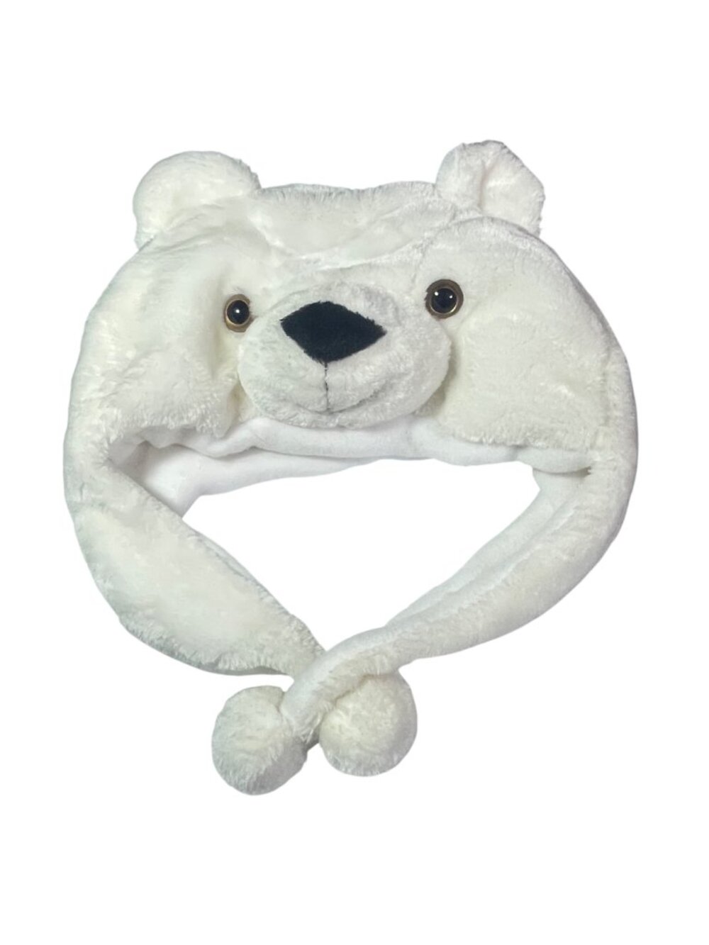 Pugs Polar Bear Hat Soft White Plush Beanie Novelty Costume Halloween Party
